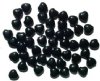 50 8mm Black Glass Heart Beads
